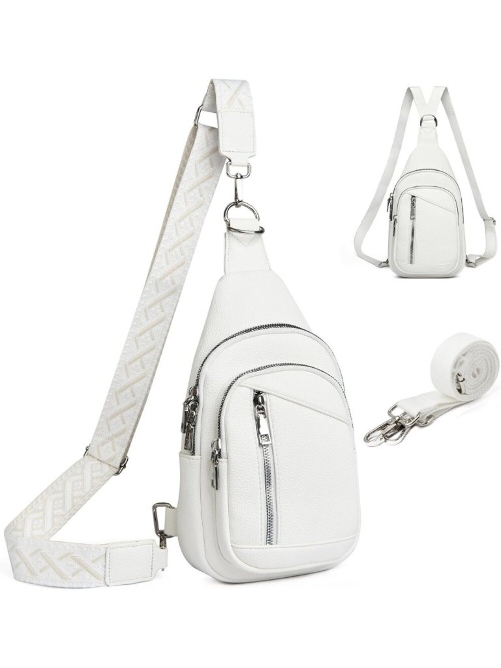 Stylish Mini Diaper Bag Crossbody Sling Purse - 2-in-1 Leather Backpack for